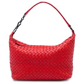 Borsa a tracolla Bottega Veneta in Nappa Intrecciato rossa