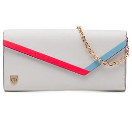 Autre Marque Clutch Sobre con Cadena Dior Explorer Croisier en Piel Blanca