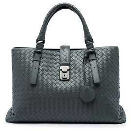 Bolso Tote Bottega Veneta Roma Medium de Nappa Intrecciato Gris