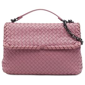 Bottega Veneta Pink Medium Nappa Intrecciato Olimpia Shoulder Bag