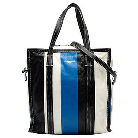 Balenciaga Borsa Shopper Satchel Bazar S in pelle di agnello blu