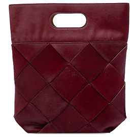 Bottega Veneta Tote Slip Maxi Intrecciato in Pony Hair Piccolo Rosso