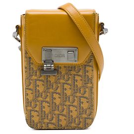 Autre Marque Porta-telemóvel transversal Dior Yellow Oblique Jacquard Lock