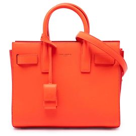 Autre Marque Saint Laurent Orange Nano Leather Sac De Jour Satchel