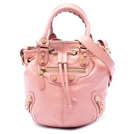 Borsa Balenciaga Pink Mini Lambskin Motocross Giant 12 Pompon