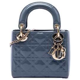 Autre Marque Dior Gray Mini Patent Cannage Lady Dior
