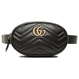 Bolso cinturón Gucci GG Marmont Matelassé de piel de becerro negra