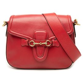 Gucci Red Medium Calfskin Lady Web Crossbody