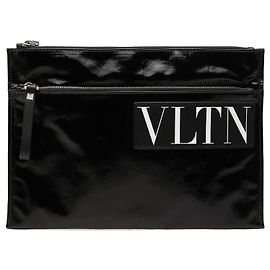 Clutch Valentino VLTN in vinile nero