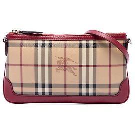 Burberry Beige Haymarket Check Coated Canvas Peyton Crossbody
