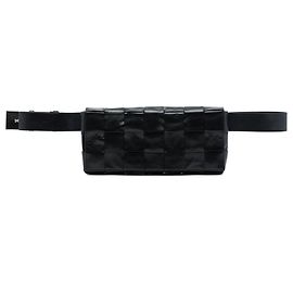 Bottega Veneta Borsa a tracolla Intrecciato Cassette in pelle di vitello stretch nera