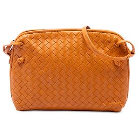 Bottega Veneta Orange Nappa Intrecciato Nodini Crossbody