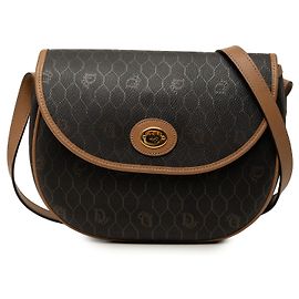 Autre Marque Borsa a tracolla Dior in tela rivestita honeycomb nera