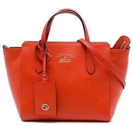 Sac Swing Mini Gucci en cuir de veau orange