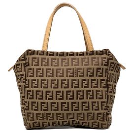 Bolso de mano Fendi Mini Zucchino Canvas Beige