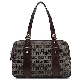 Fendi Schultertasche aus braunem Zucchino-Canvas