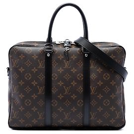Louis Vuitton Brown Monogram Macassar Porte Documents Voyage GM