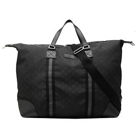 Gucci Black XL GG Nylon Web Duffle Bag