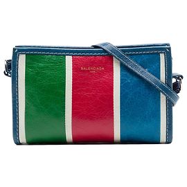 Balenciaga Bazar Crossbody in pelle di agnello blu