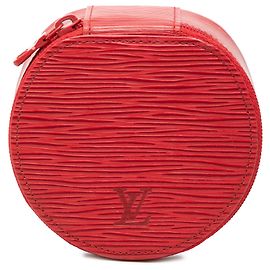 Louis Vuitton Red Epi Ecrin Bijoux Travel Jewelry Case