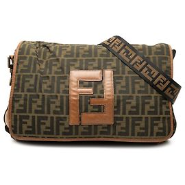 Borsa a tracolla Fendi Brown Zucca Canvas FF