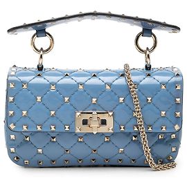 Valentino Blue Small Patent Rockstud Spike Satchel