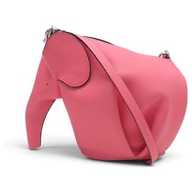 NOVO SAC A MAIN LOEWE ANIMALS ELEPHANT SMALL COURO ROSA ALÇA DE OMBRO
