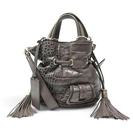 BORSA A MANO LANCEL PREMIER FLIRT PM A04652 PELLE EFFETTO COCCO GRIGIO TRACOLLA