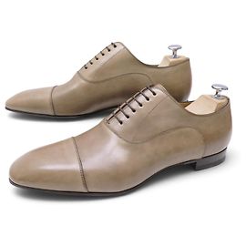 SCARPE CHRISTIAN LOUBOUTIN GREGGO RICHELIEU 45 NUOVE IN PELLE TAUPE