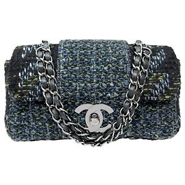 BOLSA DE MÃO CHANEL TIMELESS SIMPLE RABAT LOGO CC EM TWEED BOLSA DE OMBRO