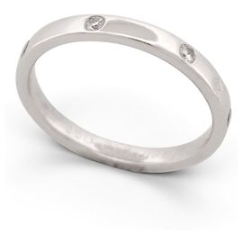 NEW CHAUMET PLUME WEDDING BAND RING T53 IN PLATINUM 950 3.8GR 7 DIAMONDS