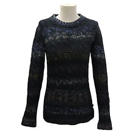 CAMISOLA CHANEL P4210K03228 GOLA REDONDA PLACA ESMALTADA LOGO CC M 38 EM CACHEMIRE