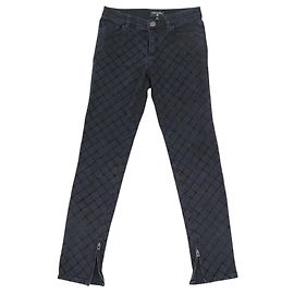 PANTALONES CHANEL JEAN STRETCH BOTÓN LOGO CC P58310 S 36 EN DENIM ACOLCHADO