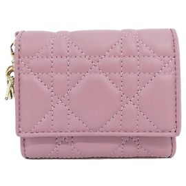 Autre Marque Christian Dior Lady Dior Lotus Wallet Lambskin Wallet