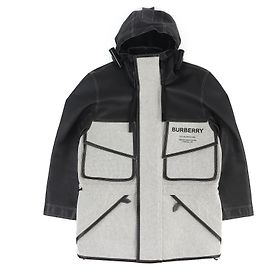 Burberry Horseferry Leder-Canvas Kapuzenjacke