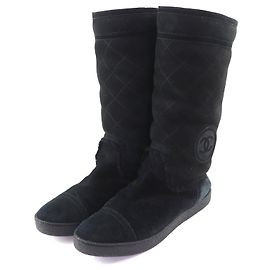 Botas Chanel Mouton de Shearling Negras