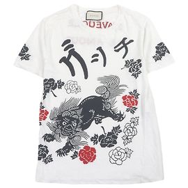 Camiseta de lino Gucci con estampado japonés Shisa