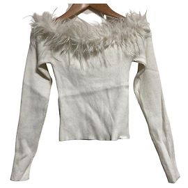 Autre Marque Snidel Pullover de punto docking con piel sintética y hombros descubiertos