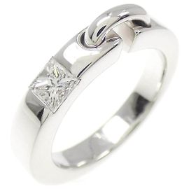 Chaumet Lian Simple Motif Small Ring aus 750 Weißgold mit Diamanten Größe 9