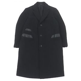 Manteau en cachemire avec passepoil en cuir d'agneau Hermès Chester50