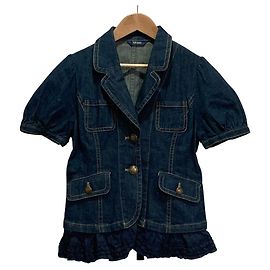 Autre Marque PINK HOUSE Denim Short Sleeve Frill Shirt Jacket