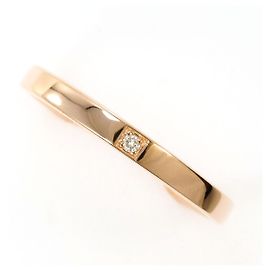 Autre Marque Anel de ouro rosa K10 com diamantes