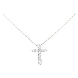 Autre Marque Collar de Diamantes en Cruz Pt900 Pt850