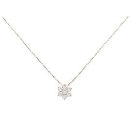 Autre Marque Colar Au750 Flor e Diamantes