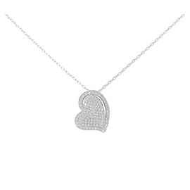Autre Marque Herz-Halskette aus Au750 Weißgold und Diamanten