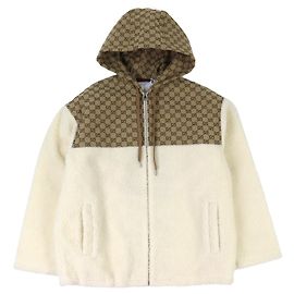 Gucci GG Intarsia Wool Zip-Up Hooded Jacket