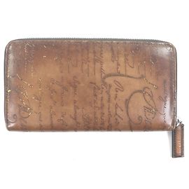 Portafoglio con zip Berluti Calligraphy Scritto Golden Patina