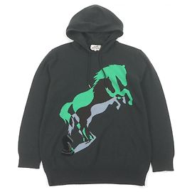 Jersey de punto de cashmere Hermès con estampado Chess and Shadow Horse XL