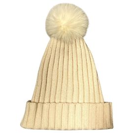 Autre Marque FOXEY Fox Fur Cashmere Knit Cap