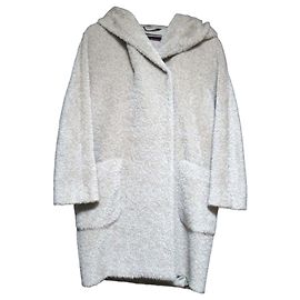 Max Mara Studio Alpaca Shaggy Hooded Coat